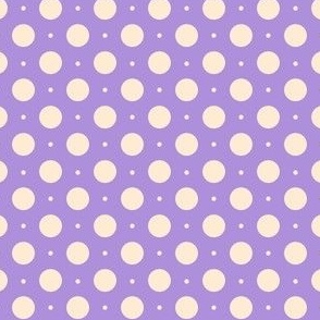 Polka Dots Mix_Cream on Purple L_MEDIUM_2x2_(wallpaper 3x3)