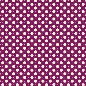 Polka Dots Mix_Cream on Purple D_SMALL_1x1