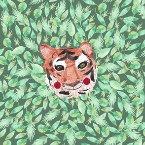 Jungle Tiger Watercolor Pattern
