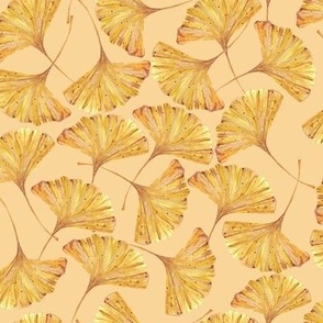 Golden Ginkgo Leaves in Autumn