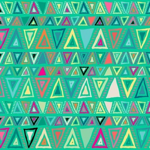 Pop Triangles on Mint Green - XL