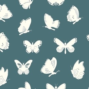 Lovely Butterflies Spring (Strong Green) - LARGE 11X8