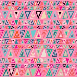 Pop Triangles on Bubblegum Pink - Large