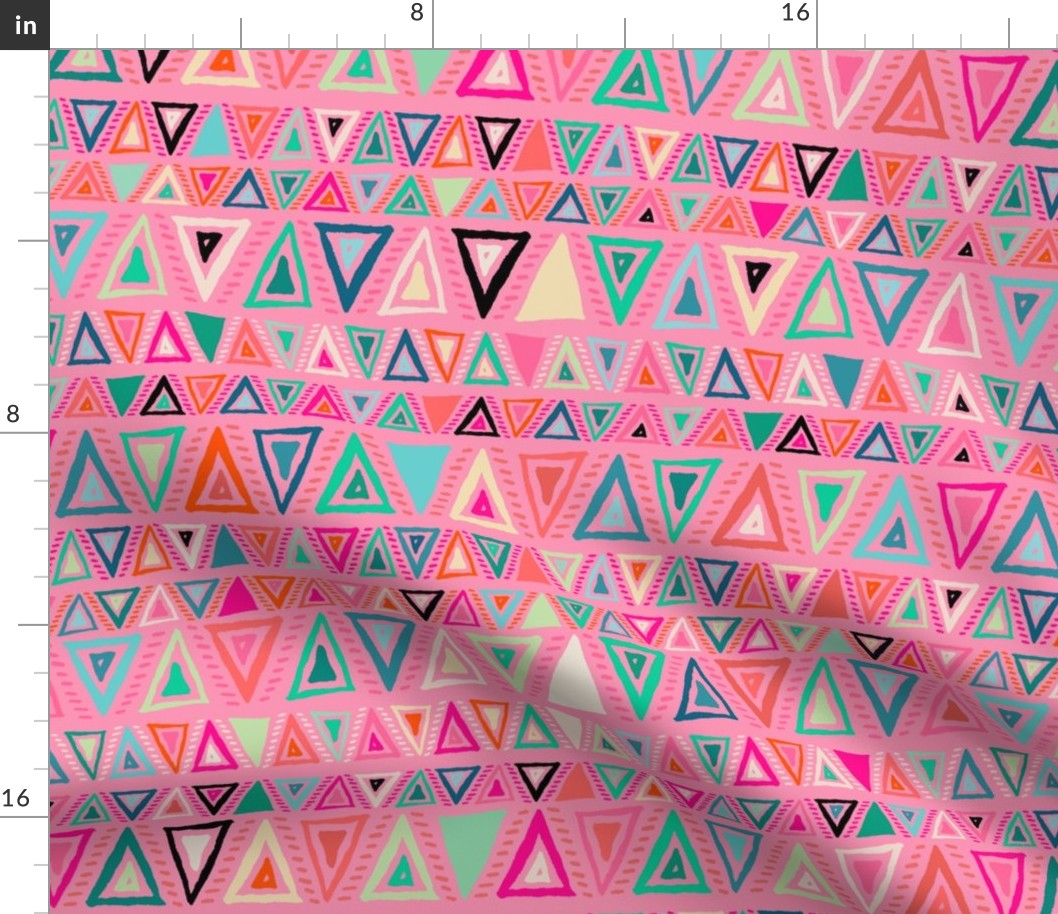 Pop Triangles on Bubblegum Pink - Large