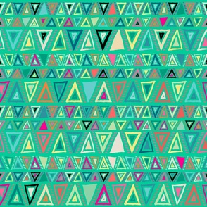 Pop Triangles on Mint Green - Large