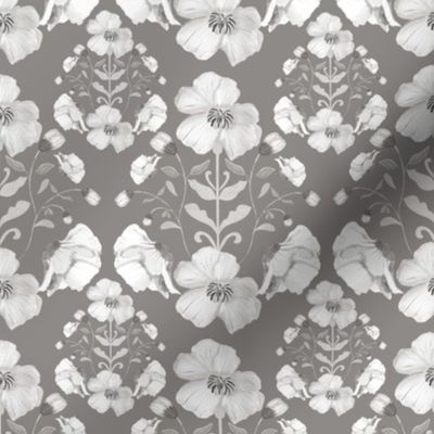 poppy warm grey damask