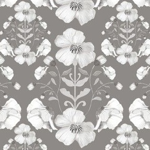 poppy warm grey damask