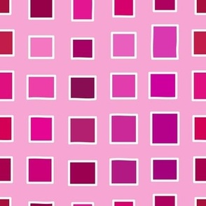 Fuschia Pinks and Magentas Squares Medium