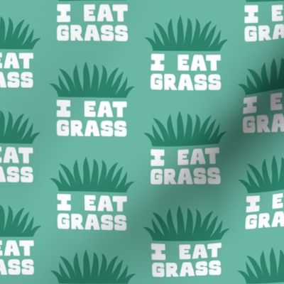 I eat grass - funny dog - sea-foam green - LAD23