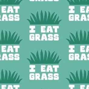 I eat grass - funny dog - sea-foam green - LAD23