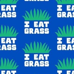 I eat grass - funny dog - royal blue - LAD23