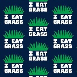 (small scale) I eat grass - funny dog - navy - LAD23