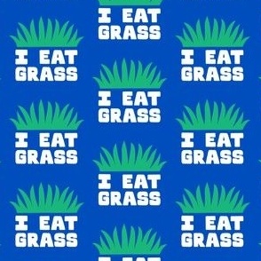 (small scale) I eat grass - funny dog - royal blue - LAD23