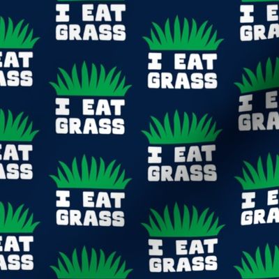 I eat grass - funny dog - navy - LAD23