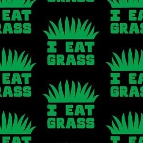 I eat grass - funny dog - black - LAD23