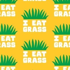 I eat grass - funny dog - yellow - LAD23