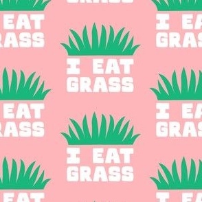 I eat grass - funny dog - pink - LAD23