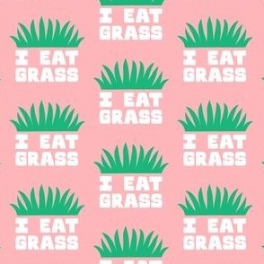 (small scale) I eat grass - funny dog - pink - LAD23