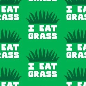 I eat grass - funny dog - green - LAD23