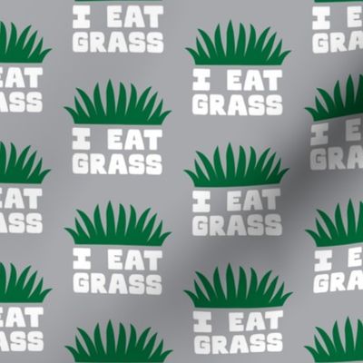 I eat grass - funny dog - grey - LAD23