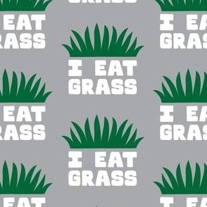 I eat grass - funny dog - grey - LAD23