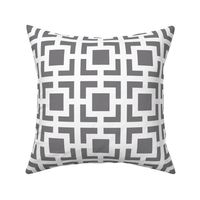 Moroccan Square in Gray and White