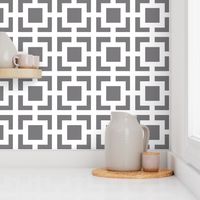 Moroccan Square in Gray and White