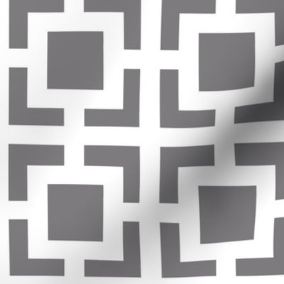 Moroccan Square in Gray and White