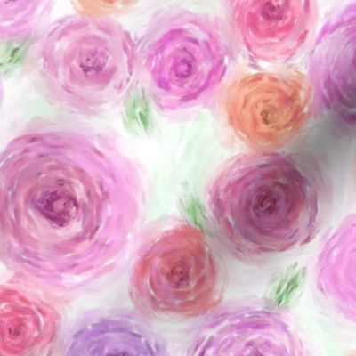 No AI - Impressionist Ranunculus Flowers