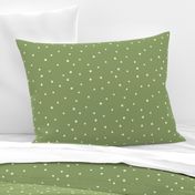 Marshmallow Dot - White Dots on Light Green Background - MID SCALE - Available in multiple colors and scales! Coordinates with S'mores collection.