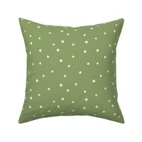 Marshmallow Dot - White Dots on Light Green Background - MID SCALE - Available in multiple colors and scales! Coordinates with S'mores collection.