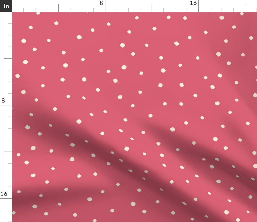Marshmallow Dot - White Dots on Pink Background - MID SCALE - Available in multiple colors and scales! Coordinates with S'mores collection.