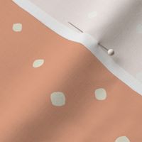 Marshmallow Dot - White Dots on Peach Background - MID SCALE - Available in multiple colors and scales! Coordinates with S'mores collection.