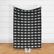 Large Checkerboard, Gingham plaid in grey and black