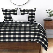 Large Checkerboard, Gingham plaid in grey and black