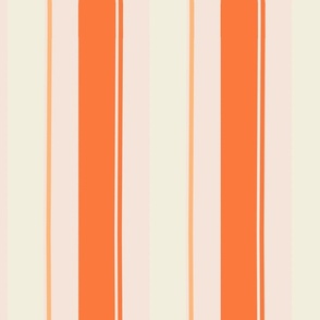 Large Stripe Thick and Thin lines in orange and Light Pink.
