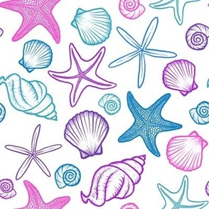 Seashells and Starfish Multicolor - Angelina Maria Designs