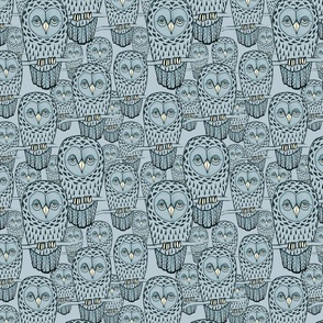 owls in the woods - steel blue