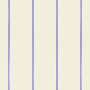 Large Lavender Thin Striped Lines on cream