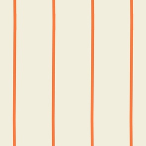 Large Orange Thin Striped Lines on cream
