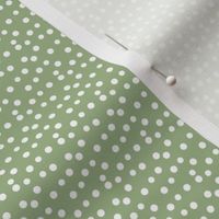 Green and white polka dots - fabric 8x8" wallpaper 24x24"