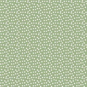 Green and white polka dots - fabric 8x8" wallpaper 24x24"