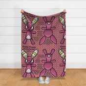 Flipsy Flopsy Bunny Rabbit purple pink and green for petal signature cotton