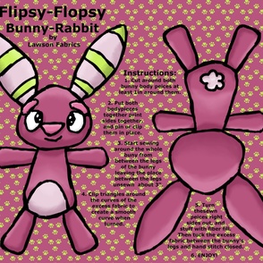 Flipsy Flopsy Bunny Rabbit purple pink and green for petal signature cotton