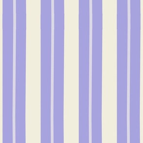 Large-Cream Thin Line Stripe on Lavender Thick Line