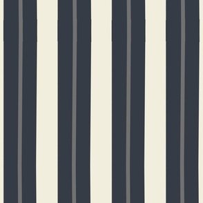 Large-Grey Thin Line Stripe on Black Thick Line
