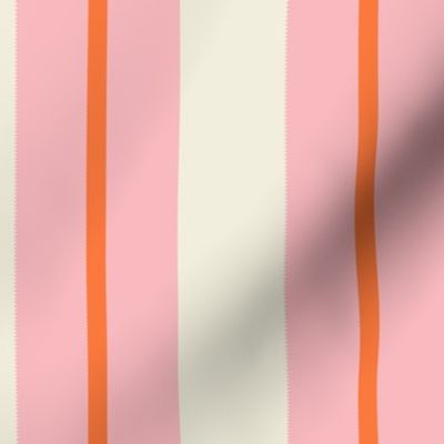 Large-Orange Thin Line Stripe on Pink Thick Line