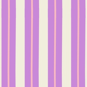 Large-Pink Thin Line Stripe on MagentaThick Line
