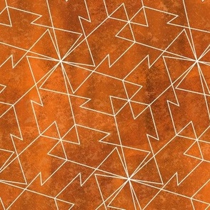 geometric grunge copper - jagged white lines on distressed texture
