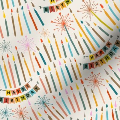 Birthday Candle Tablecloth // medium // tablecloth, happy birthday, colorful, candles